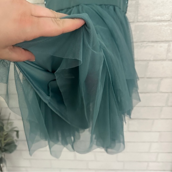 ZENZI Girls Sleeveless Sequin Embroidered Dress in Ocean Green - Picture 8 of 9